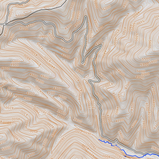 OpenTopoMap map of Rougin Creek, ID