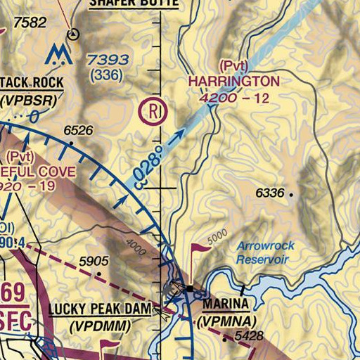 FAA VFR chart of Rush Creek, ID