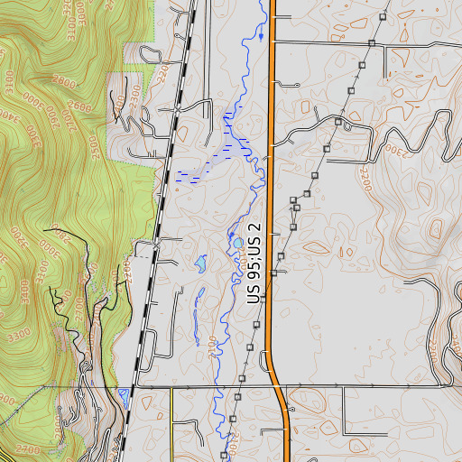 OpenTopoMap map of Schweitzer Creek, ID
