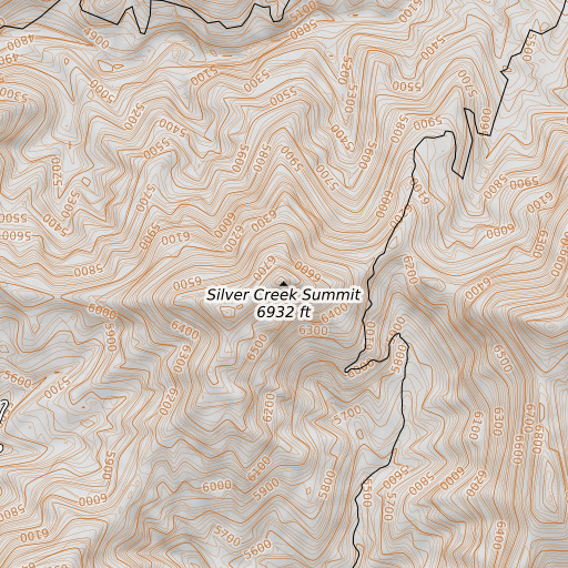 OpenTopoMap map of Silver Creek Summit, ID
