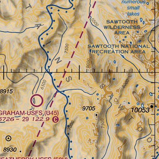 FAA VFR chart of Smoky Peak, ID