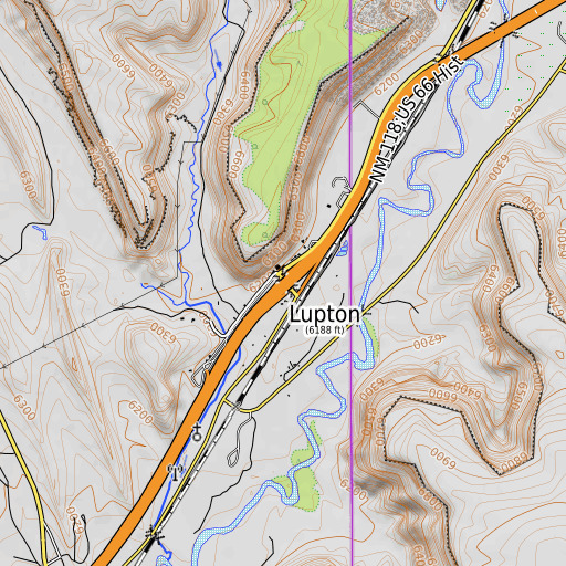 OpenTopoMap map of Lupton Interchange, AZ