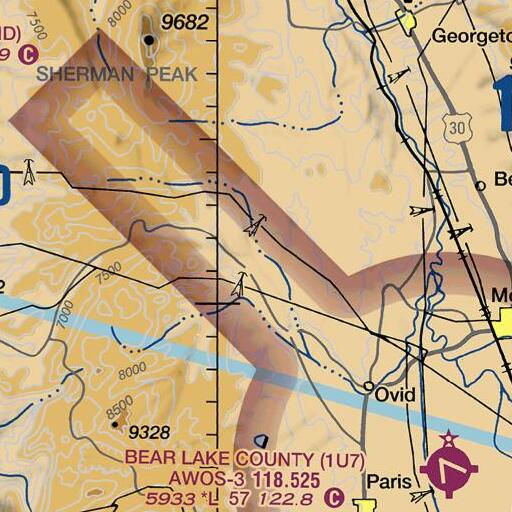 FAA VFR chart of Snyder Creek, ID