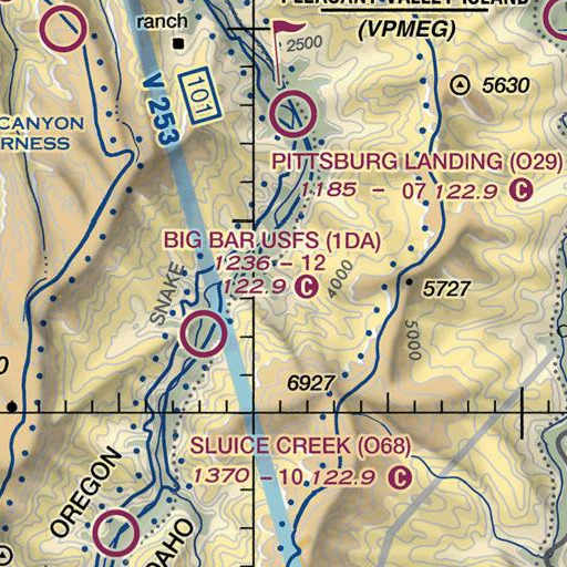 FAA VFR chart of Sumac Gulch, ID