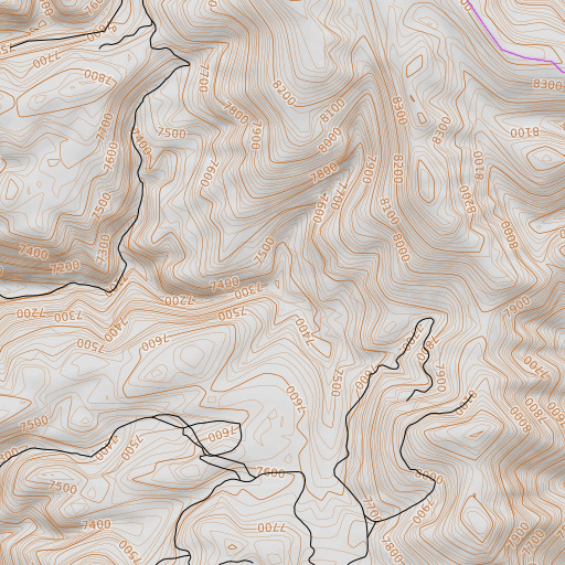 OpenTopoMap map of The Hole, ID
