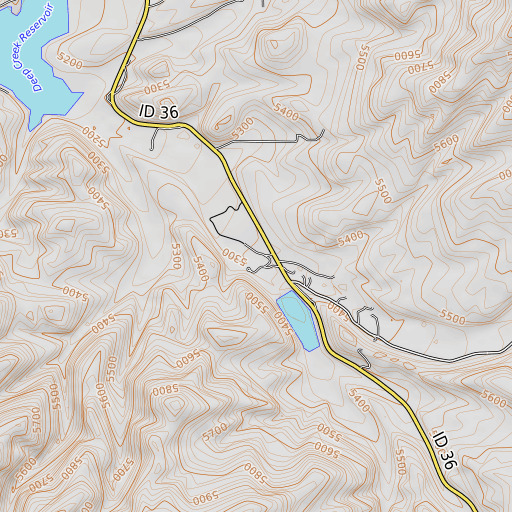 OpenTopoMap map of Third Creek, ID