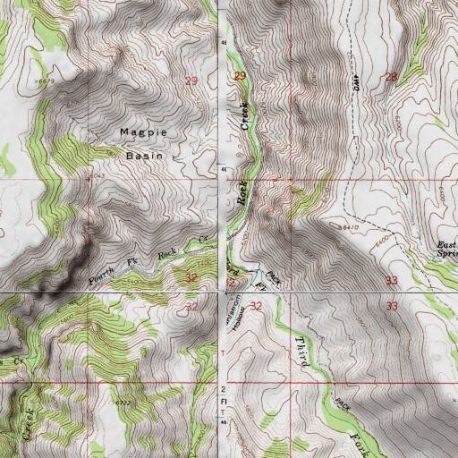 USGS 24K topo map of Third Fork Rock Creek, ID