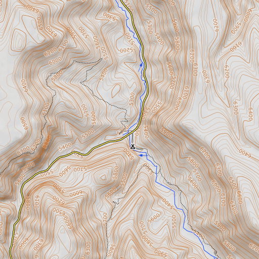 OpenTopoMap map of Third Fork Rock Creek, ID