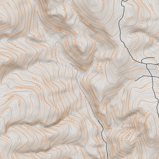OpenTopoMap map of Third Spring Creek, ID