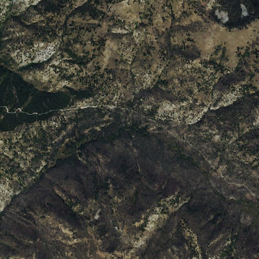 Aerial imagery of Trappers Creek, ID