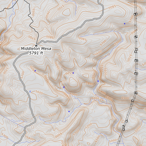 OpenTopoMap map of Bill Spring, AZ