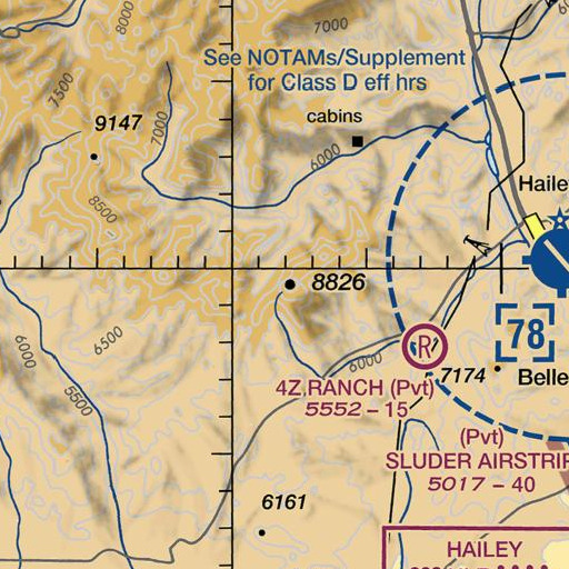 FAA VFR chart of Kelly Mountain, ID