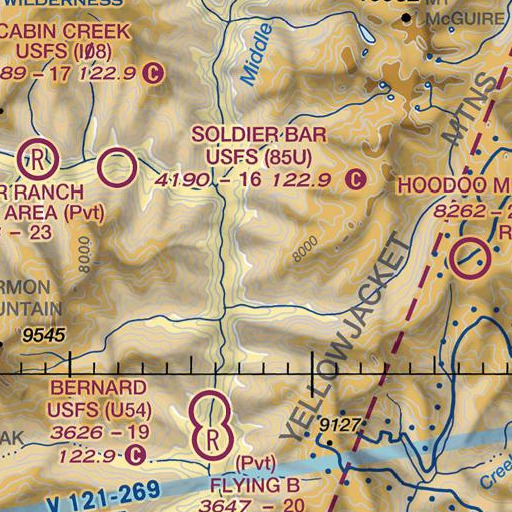 FAA VFR chart of Woolard Creek, ID