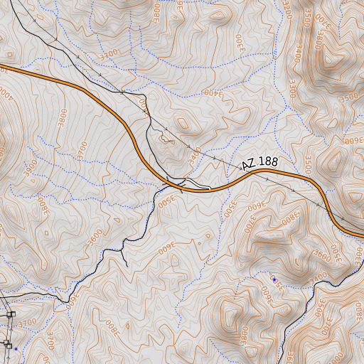OpenTopoMap map of DeVore Well, AZ