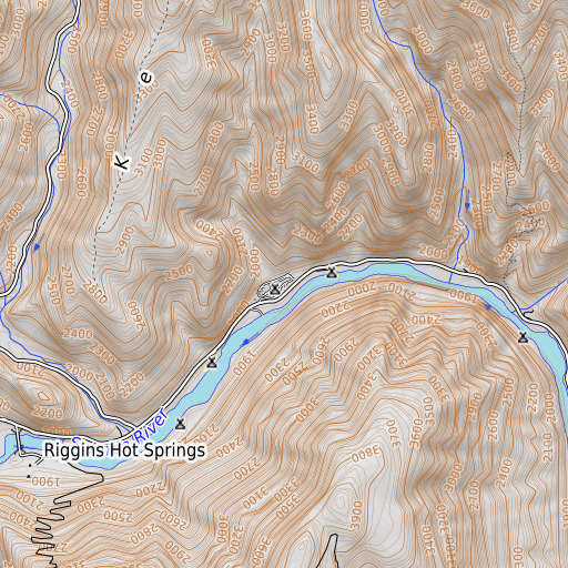 OpenTopoMap map of Spring Bar Campground, ID