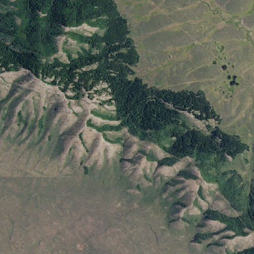 Aerial imagery of Moses Pass, ID