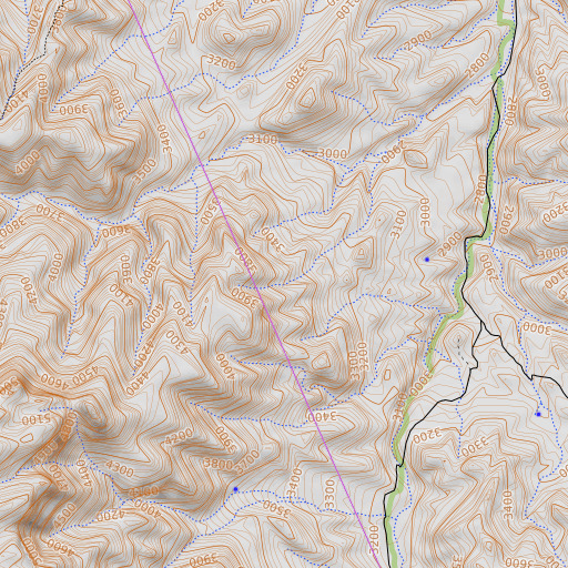 OpenTopoMap map of Hackberry Spring, AZ