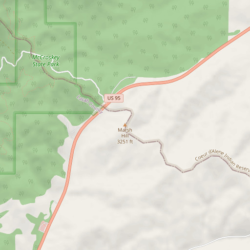 OpenStreetMap map of Marsh Hill, ID
