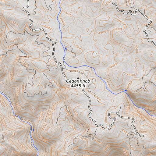 OpenTopoMap map of Cedar Knob, ID
