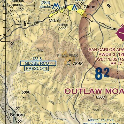 FAA VFR chart of Mill Creek Spring, AZ