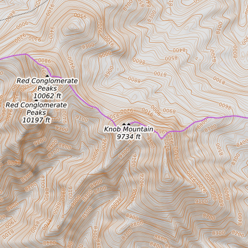 OpenTopoMap map of Knob Mountain, ID