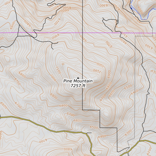 OpenTopoMap map of Pine Mountain, ID
