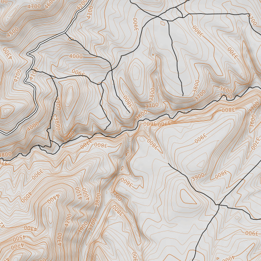 OpenTopoMap map of Pedracini Fork, ID