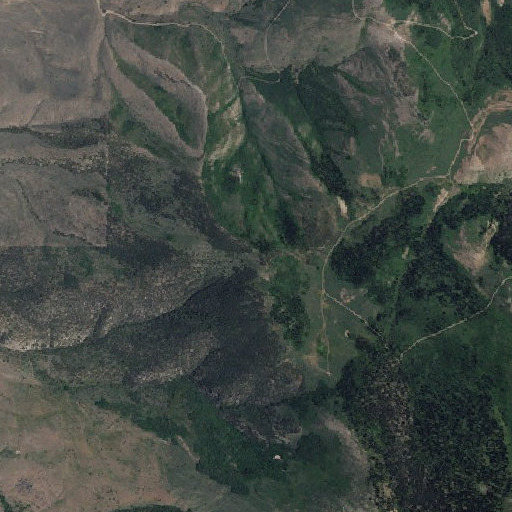 Aerial imagery of Albion Mountains, ID