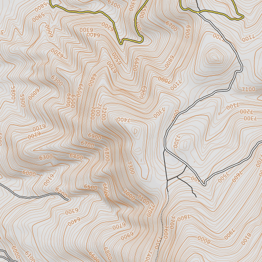 OpenTopoMap map of Albion Mountains, ID