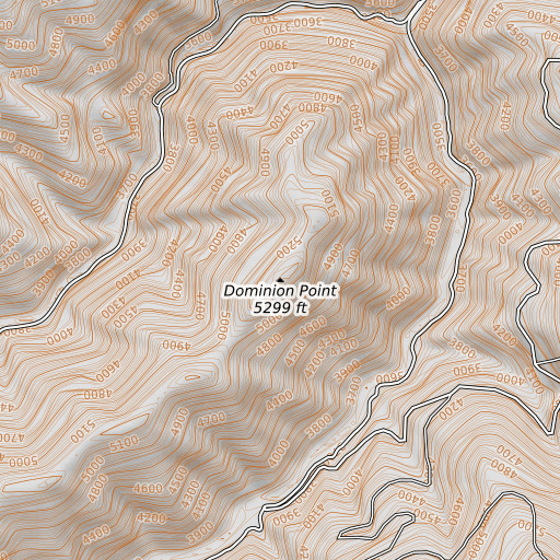 OpenTopoMap map of Dominion Point, ID