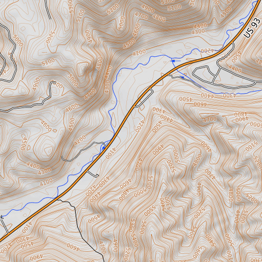 OpenTopoMap map of Dry Gulch, ID