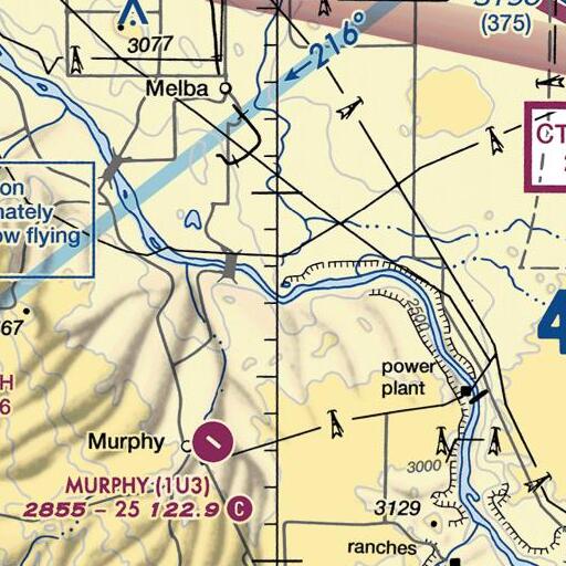 FAA VFR chart of Halverson Lake, ID