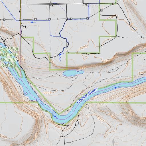 OpenTopoMap map of Halverson Lake, ID