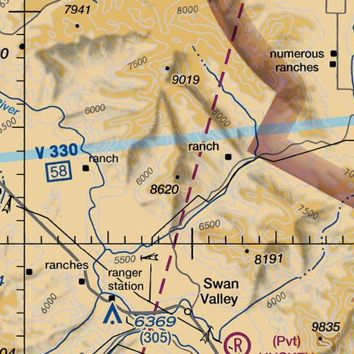 FAA VFR chart of Stouts Mountain, ID