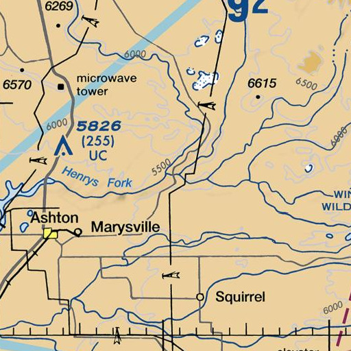 FAA VFR chart of Warm River, ID