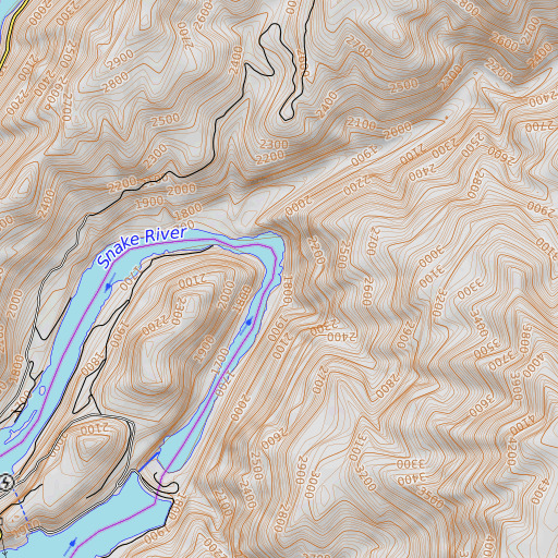 OpenTopoMap map of Tarantula Creek, ID
