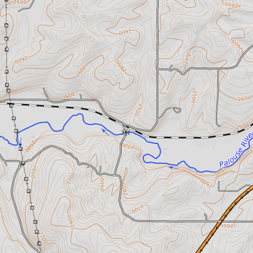 OpenTopoMap map of Wellesley, ID
