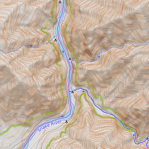 OpenTopoMap map of McLead Ranch, ID