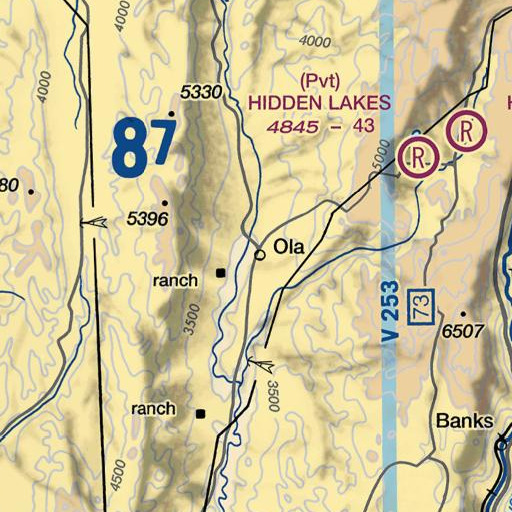 FAA VFR chart of Ola Elementary School, ID
