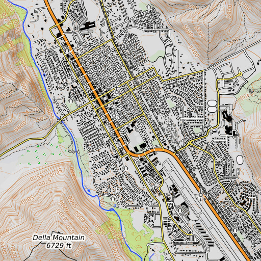 OpenTopoMap map of Hailey Elementary School, ID