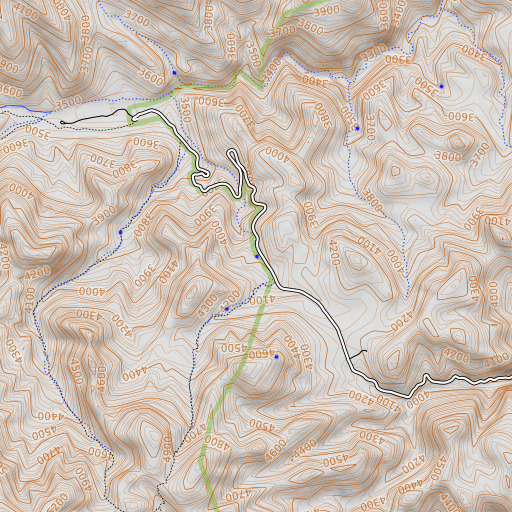 OpenTopoMap map of BM Spring, AZ