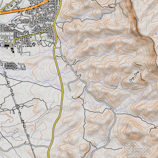 OpenTopoMap map of Bored Spring, AZ