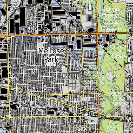 OpenTopoMap map of Adams School, IL