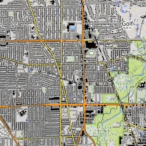 OpenTopoMap map of Arnum Park, IL