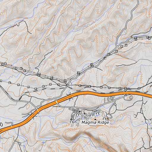 OpenTopoMap map of Lower Railroad Spring, AZ