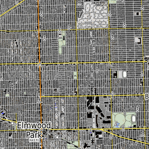 OpenTopoMap map of Bell Park, IL