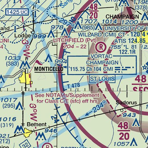 FAA VFR chart of Blue Mound, IL