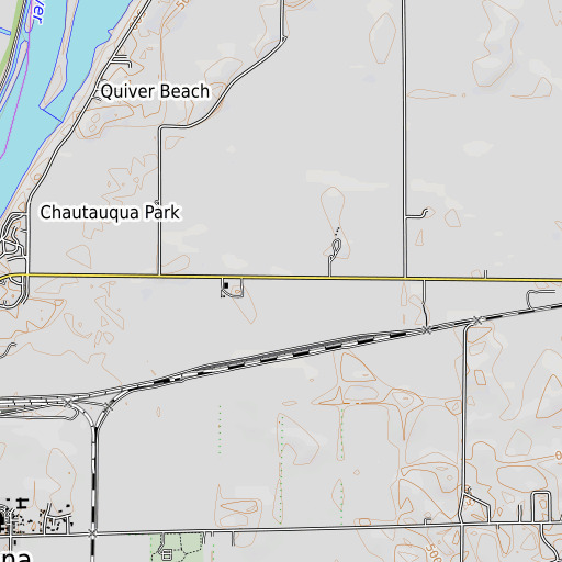 OpenTopoMap map of Boatman School (historical), IL