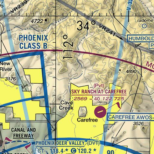 FAA VFR chart of Liscum, AZ