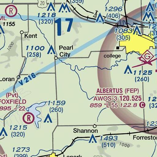 FAA VFR chart of Boone Branch, IL